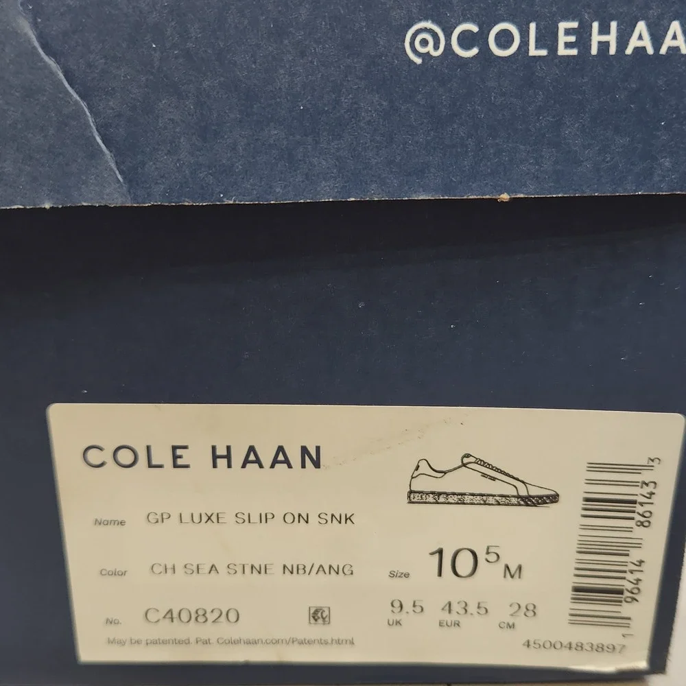 Cole Haan GrandPro Luxe Slip On Sneaker Sea Stone Nubuck Grey C40820 Mens 10.5 M